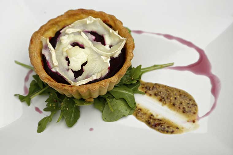 goats cheese tart at l'ancienne poste avajan image of 