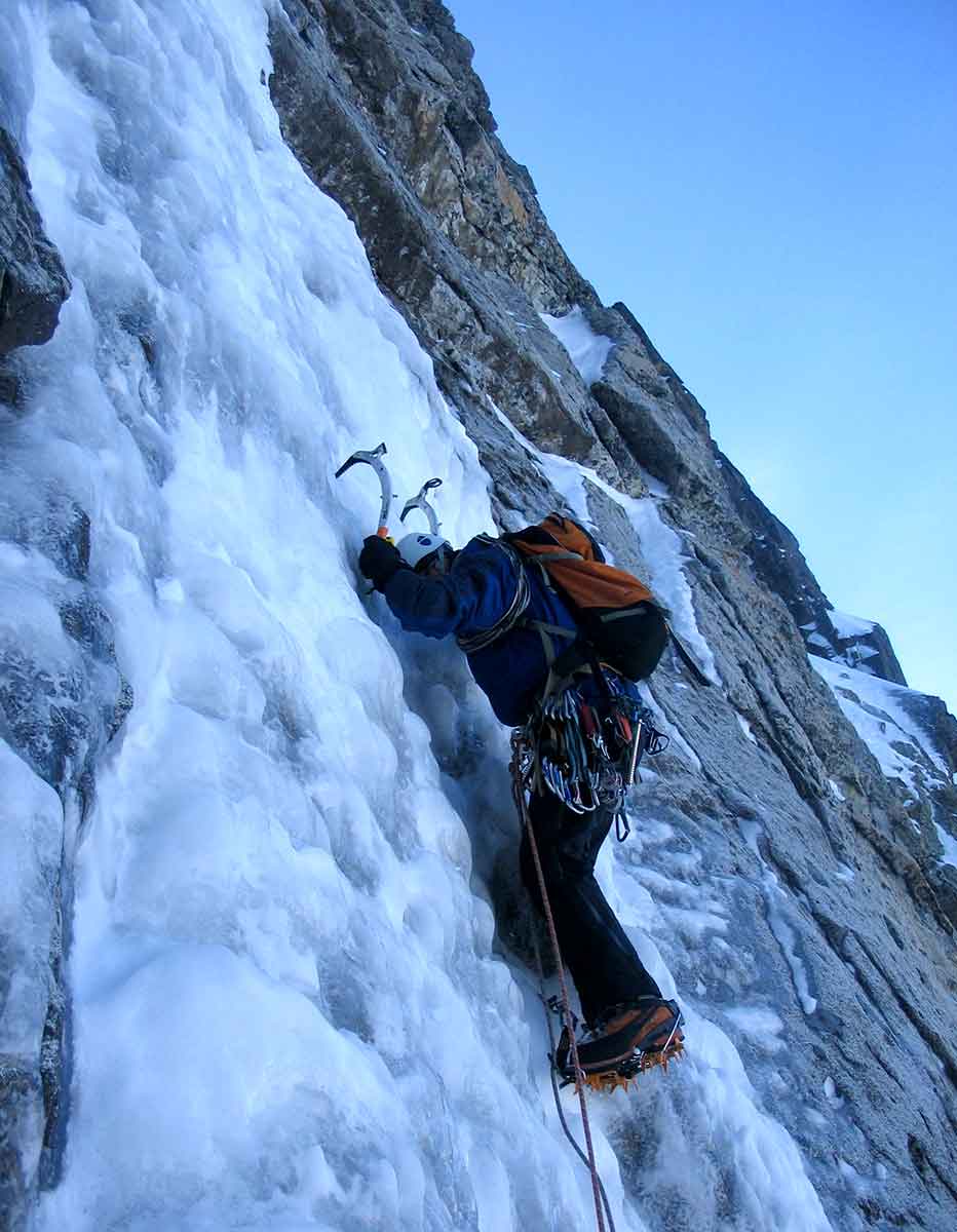 ice climbing in the french pyrenees image of