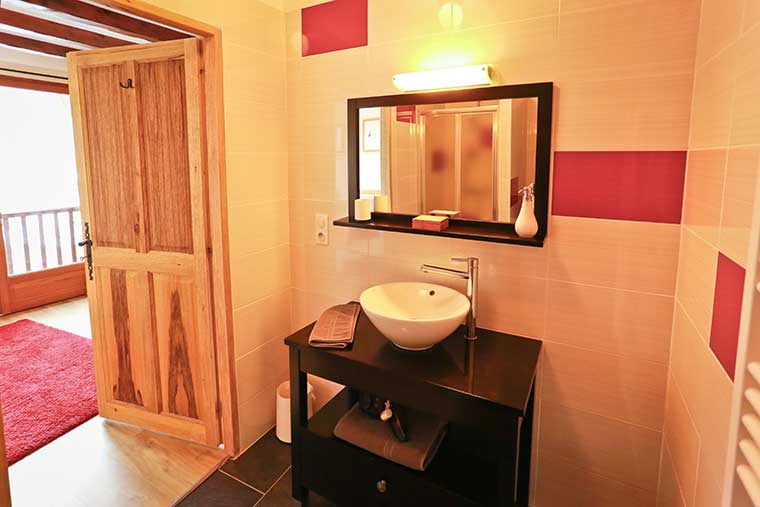 Bathroom in l'ancienne poste avajan lodge french pyrenees image of