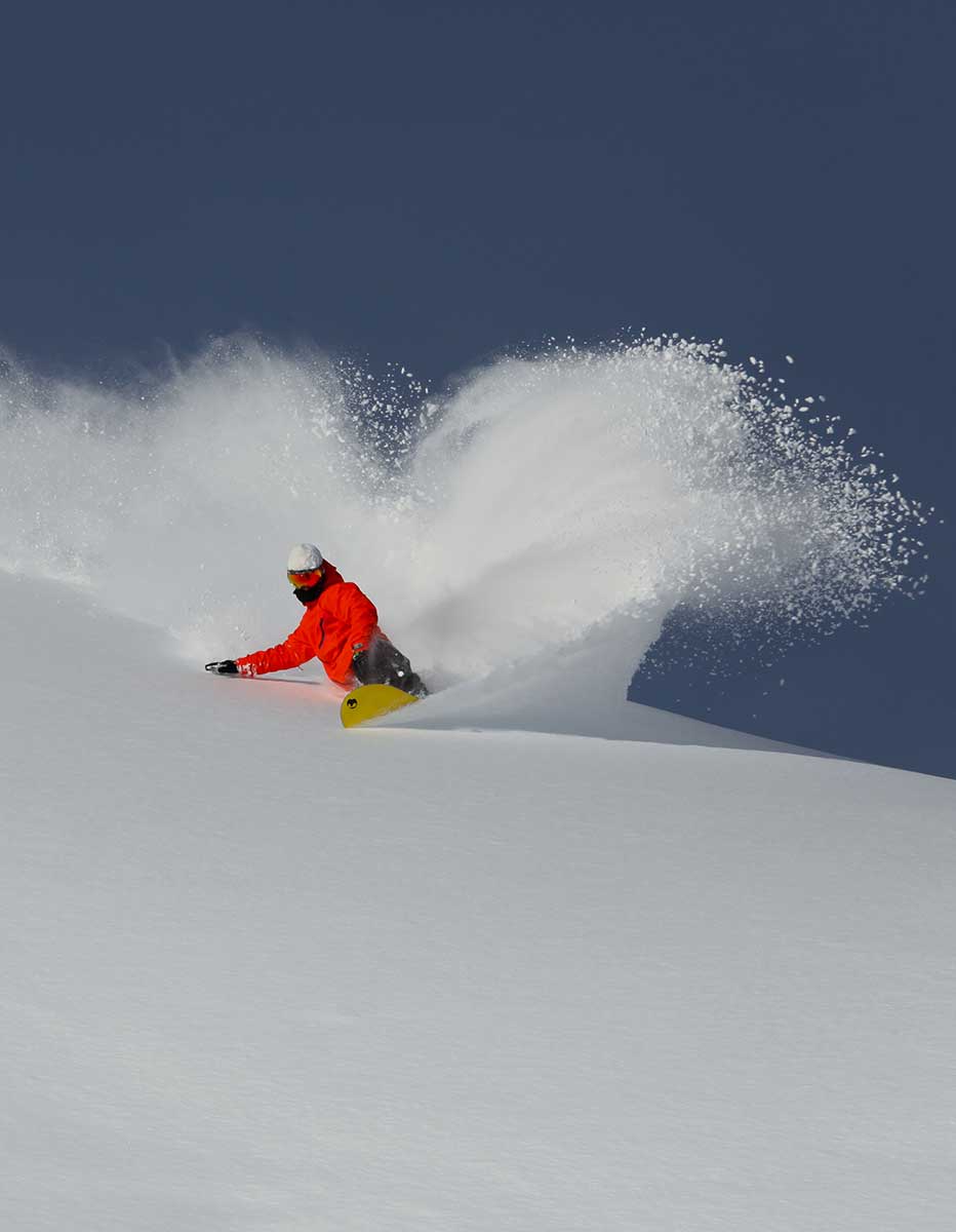 snowboarding in the pyrenees powder image of